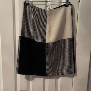 Talbots Black and Cream A-Line Skirt